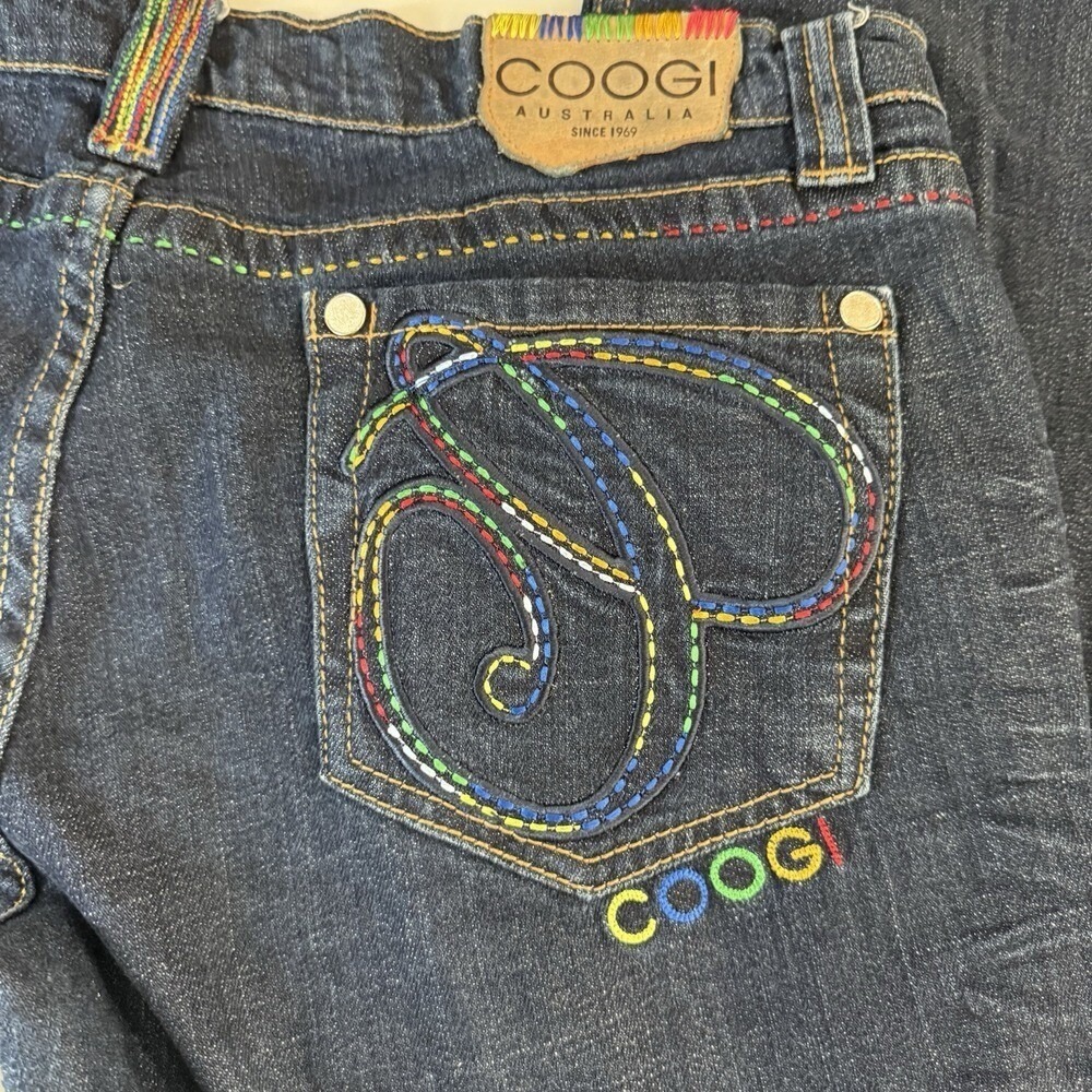 Coogi Jeans Womens 35x32‎ Low Rise Embroidered Y2K Hip Hop Flare Denim